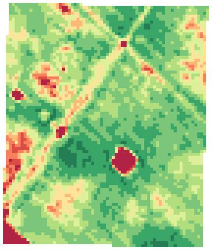 Mapa de vigor NDVI de un lote de trigo